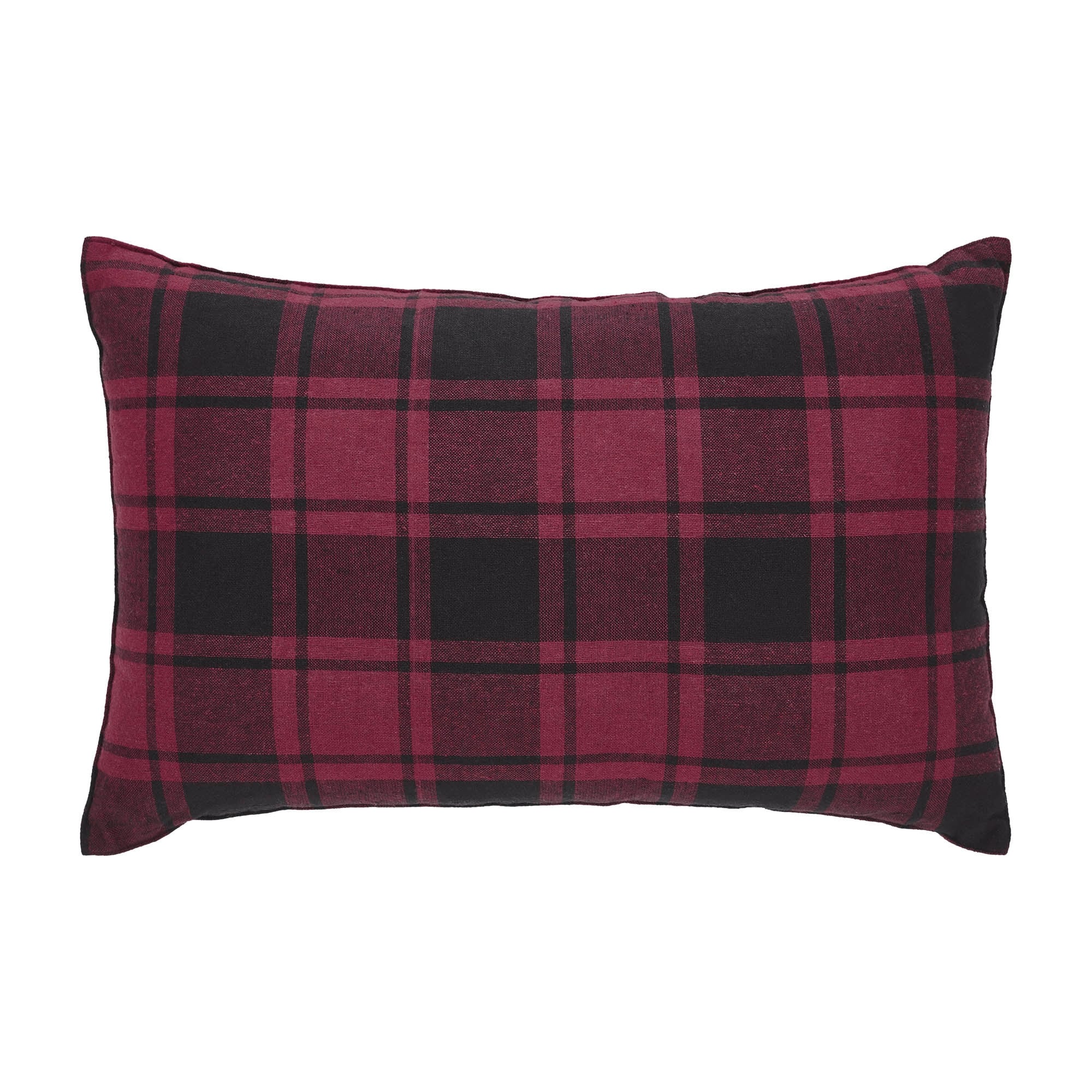 Cumberland Red Black Plaid Holiday Moose Pillow 14x22 Cotton Accent Specialty Single