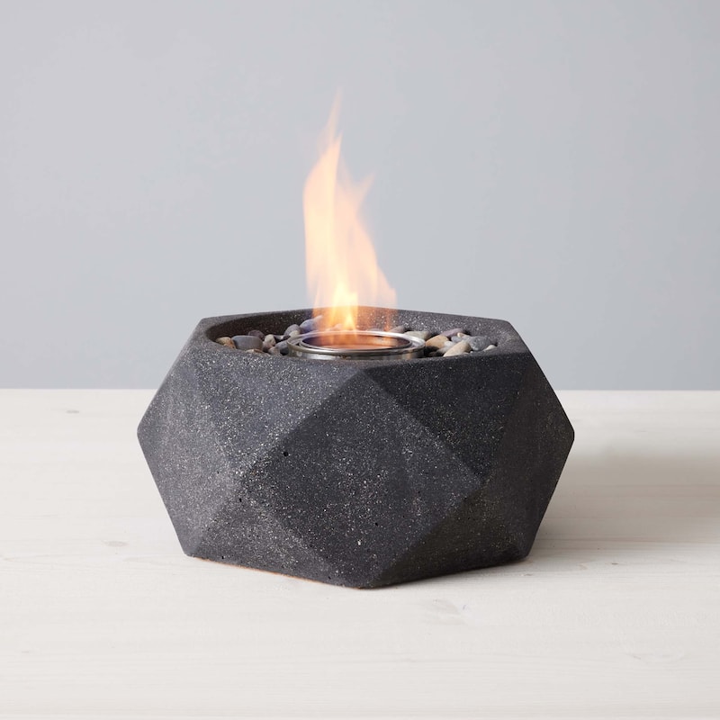 Geo Table Top Fire Bowl - Graphite
