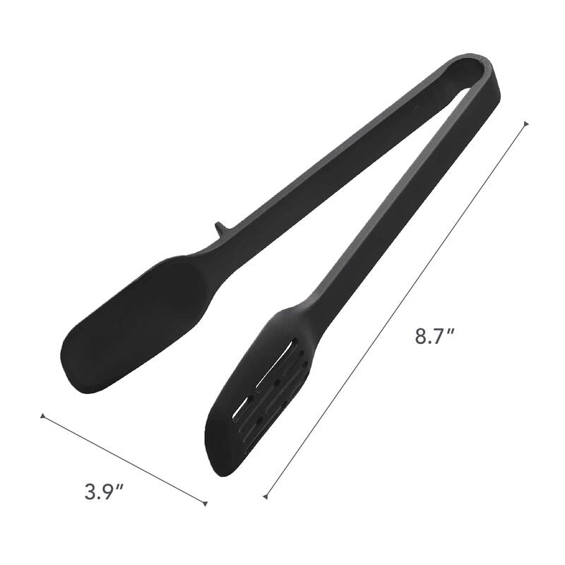 Yamazaki Home Floating Utensil - Four Styles, Silicone, Tongs - L 1.77 x W 3.94 x H 8.66 inches