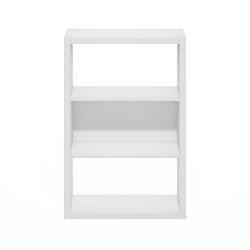 35.91 in. Tall White Wood 3-Shelf Bookcase