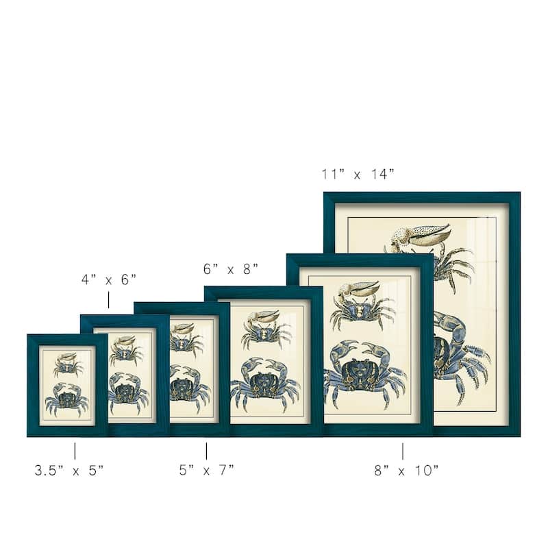 Antique Blue Crabs II -Framed Print w/glass-Cherry Red