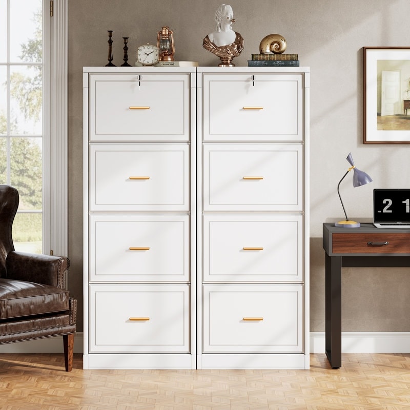 4 Drawer File Cabinet, Vertical Filing Cabinet With Lock - On Sale