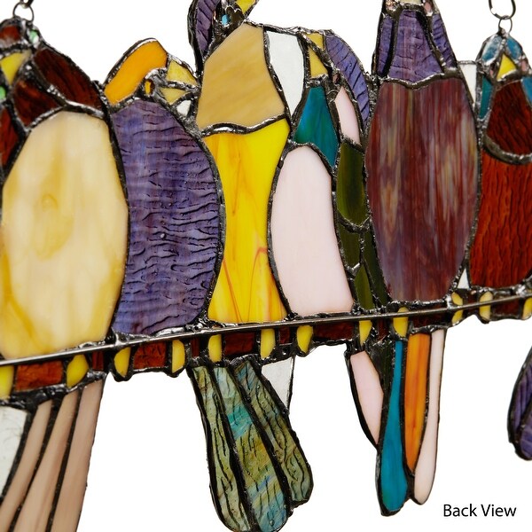 River of Goods Stained Glass Birds on Wire 9.25-in. Window
