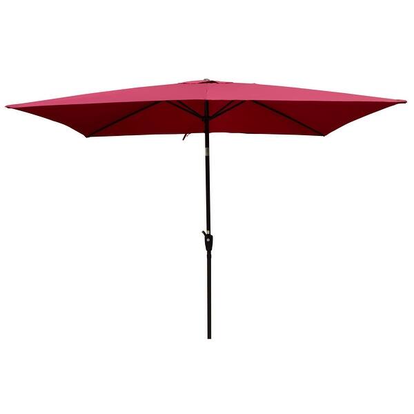 8 x 11 ft rectangle patio umbrella California Umbrella 8 X 11 Ft. Rectangular Aluminum Patio Umbrella W/ Crank  Lift & Aluminum Ribs