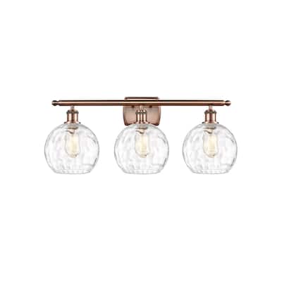 Innovations Lighting Athens Water Glass 3 Light 26" Bath Vanity Light - 8" Shade