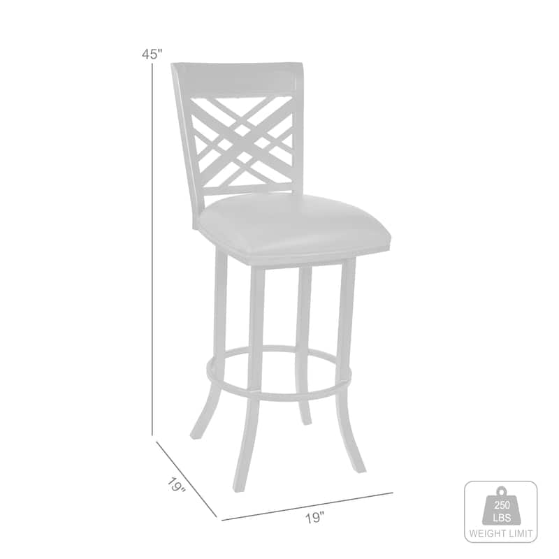 Armen Living Tahiti Metal Swivel Bar or Counter Height Barstool