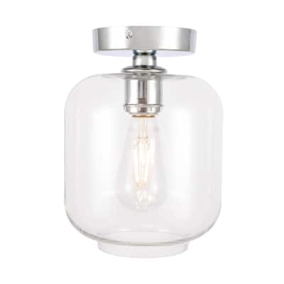 Elegant Lighting Collier Single Light 7" Wide Semi-Flush Ceiling