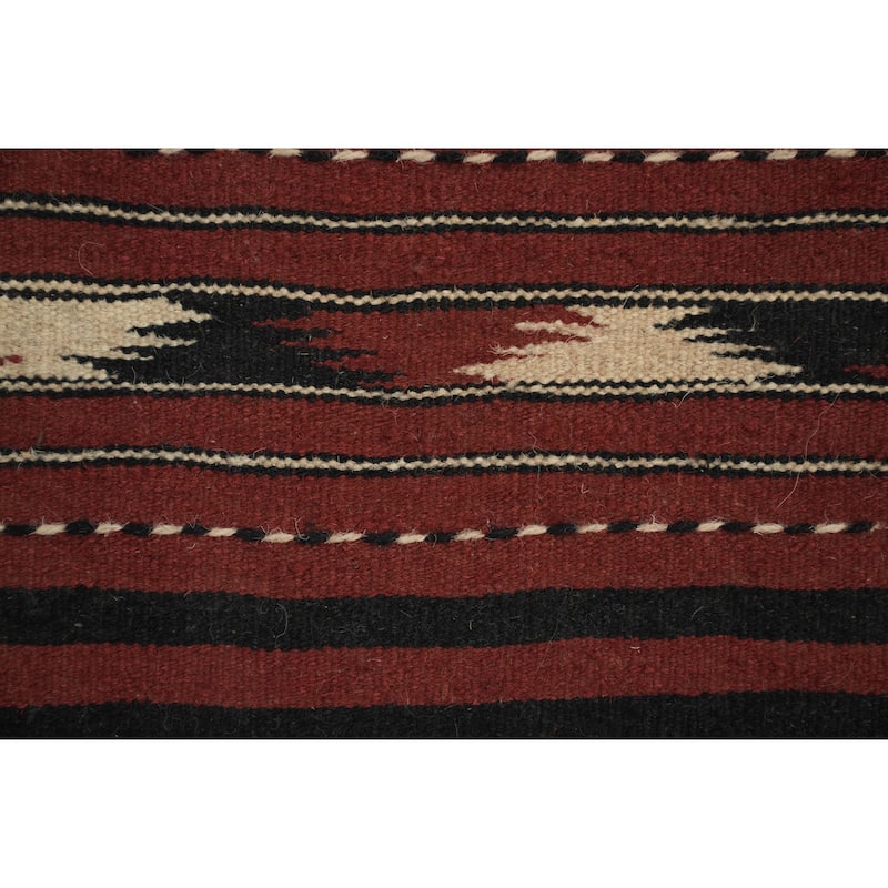 Hand Woven Oriental 100% Wool Carpet Southwestern Tribal Red Kilim Area Rug - 6' 3'' X 3' 5''