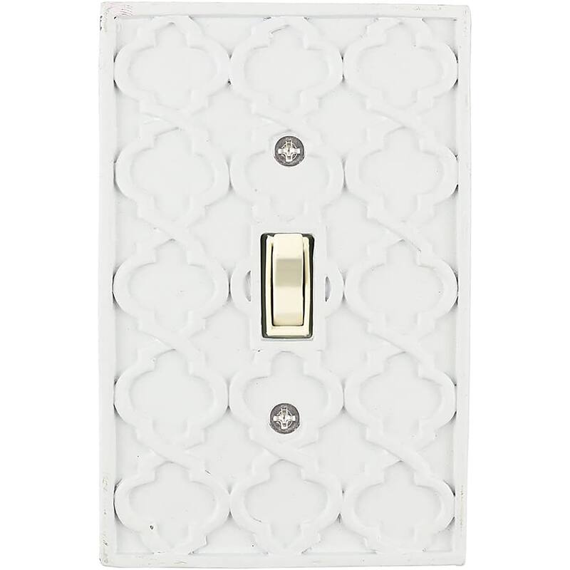 Meriville Moroccan 1 Toggle Wallplate, Single Switch Electrical Cover Plate - Off White