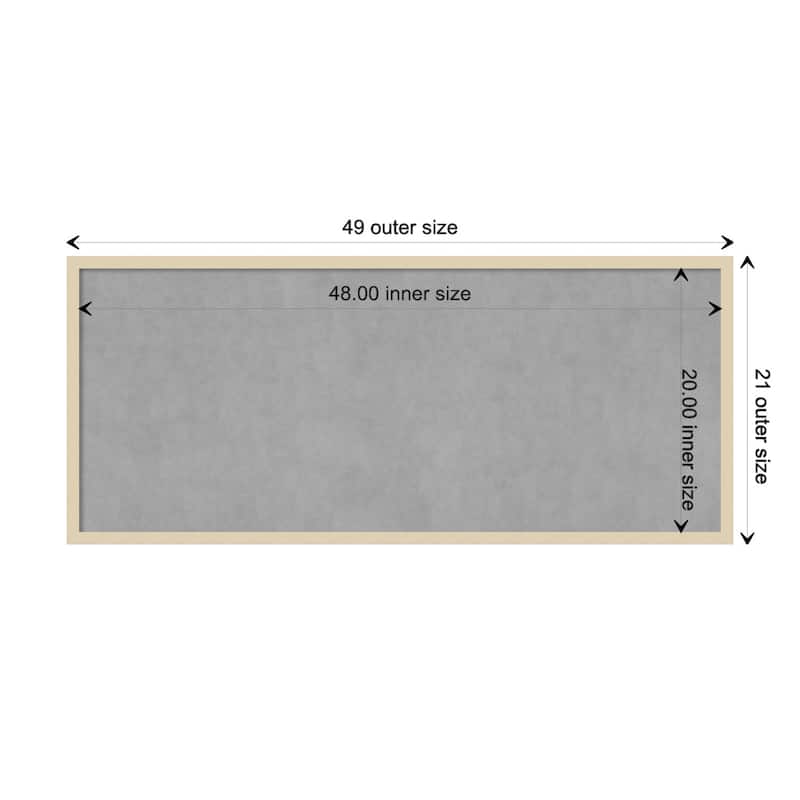 Amanti Art Svelte Natural Framed Magnetic Board - Board Size 48x20