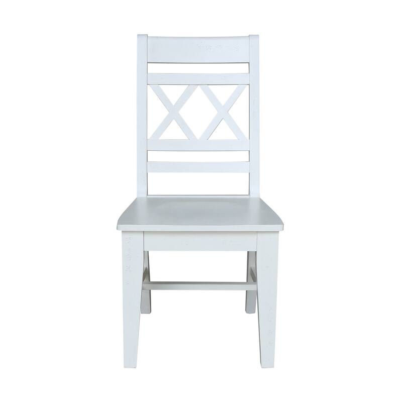 Solid Wood Double X-Back Dining Chairs, Set of 2