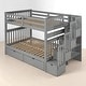 preview thumbnail 16 of 17, Full Over Full Bunk Bed with Storage Drawers and Shelves, Convertible Staircase Bunk Beds with Guardrails,No Box Spring Required