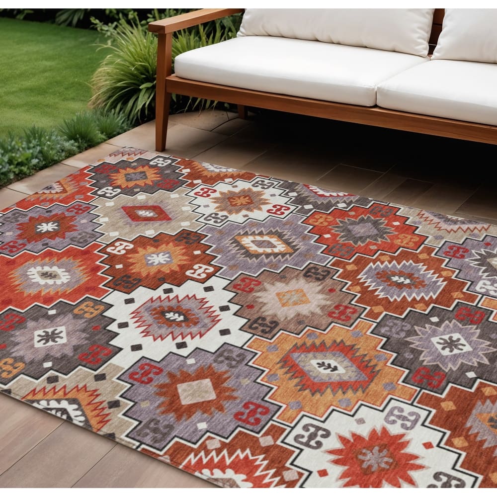 HomeRoots Southwestern Transitional Rectangle Outdoor Rug