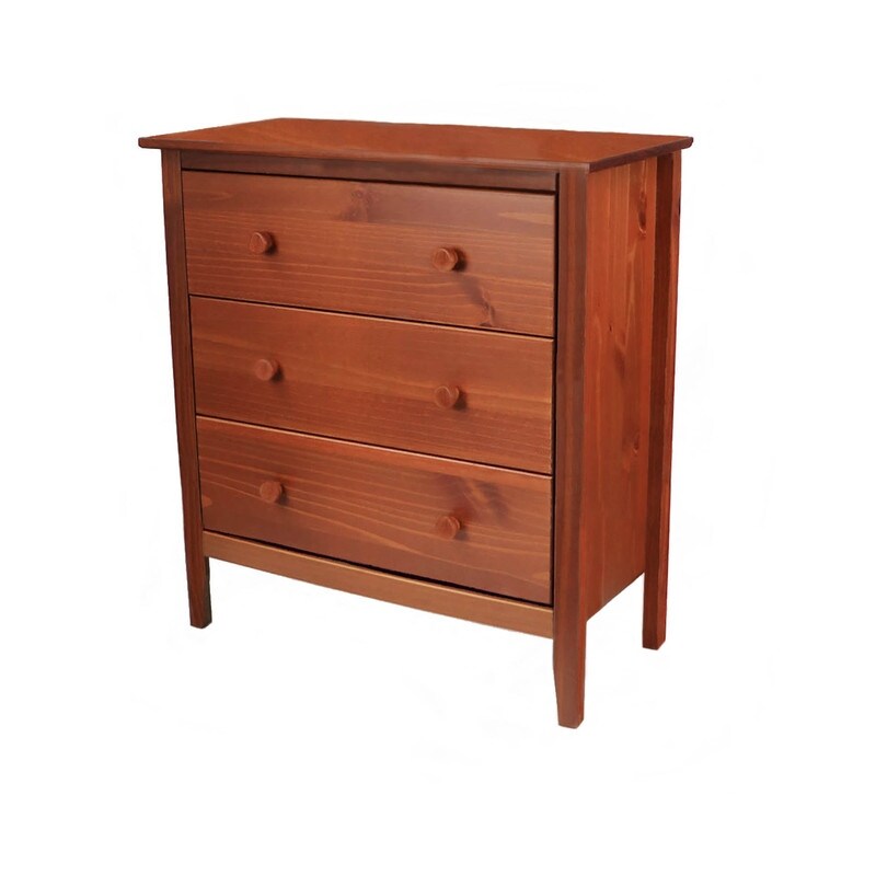 Shop Adeptus Pecan Finish Solid Wood Easy Pieces 3 Drawer Chest Overstock 20759356