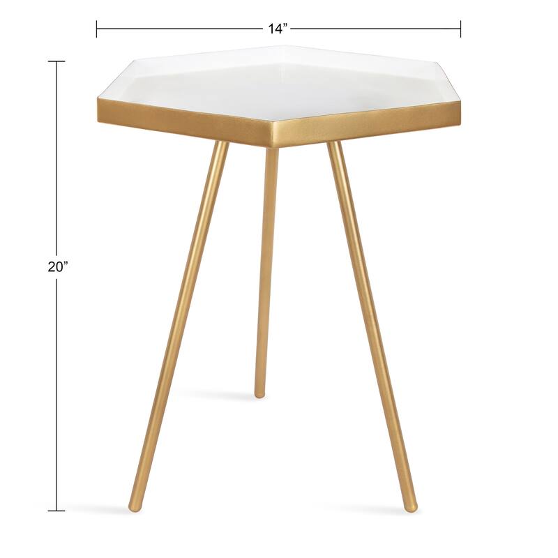Kate and Laurel Kashvi Metal Hexagon Side Table