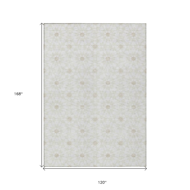 HomeRoots Floral Medallion Transitional Rectangle Outdoor Rug