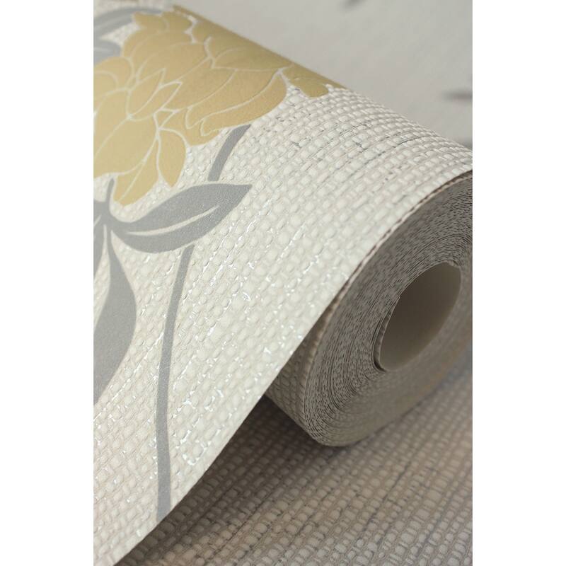 Fine Decor Aisla Yellow Wisteria Wallpaper