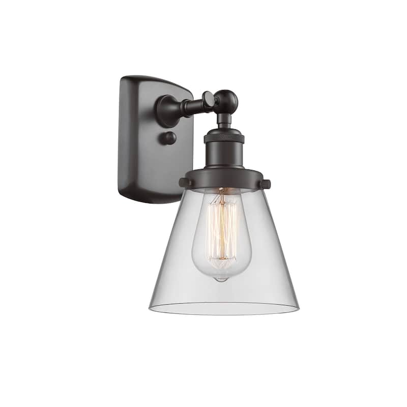 Innovations Lighting Small Cone 6" Wide Bathroom Sconce - Oil Rubbed Bronze / Clear