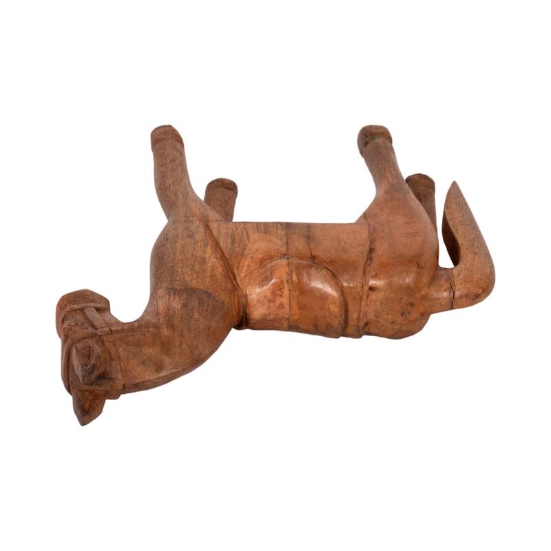 Wood Standing Horse with Saddle Figurine - Brown, 12" - 12.0"