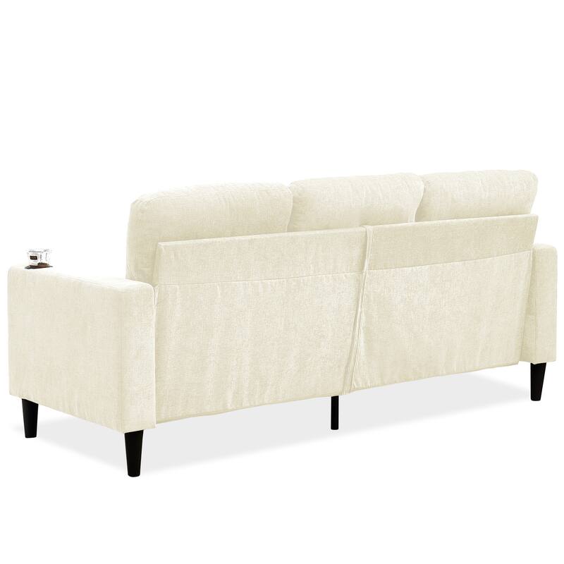 Modern Design Chenille 3 Seat L-Shape Sectional Sofa with Storage Chaise for Apartment, Studio, Office,Living Room,L shape