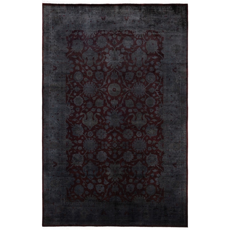 Overdyed One-of-a-Kind Hand-Knotted Area Rug - Black - 6' 2" x 9' 4"