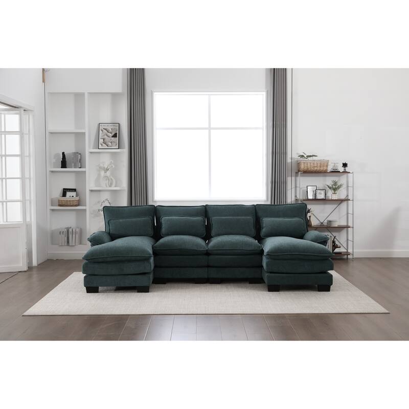 GDFStudio - U Shaped 110" Chenille Modular Cloud Sectional Couches
