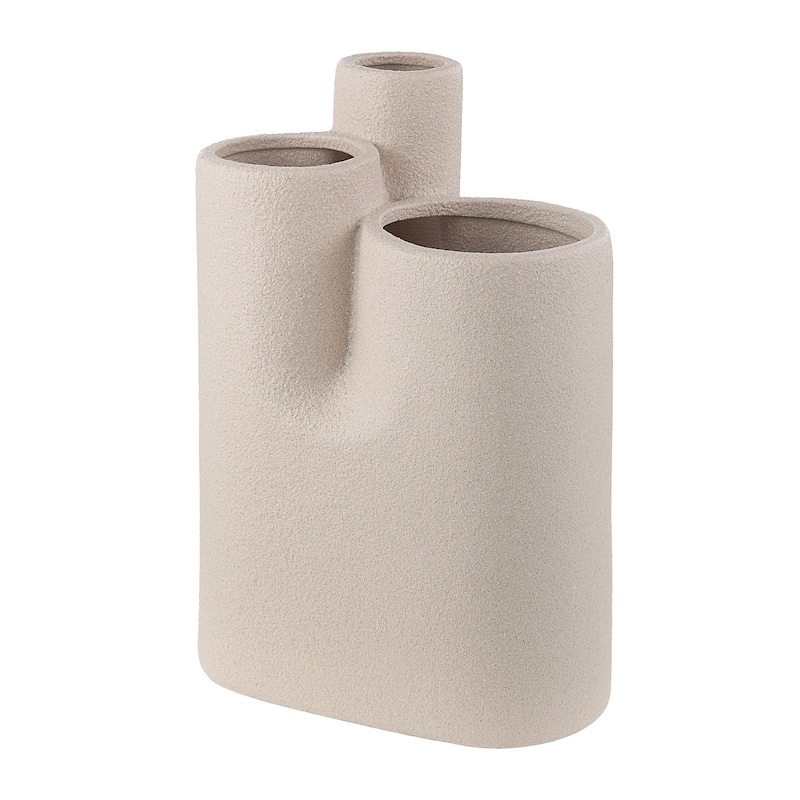 Renwil Fontaine Indoor Ceramic Vase, Textured Matte Ivory