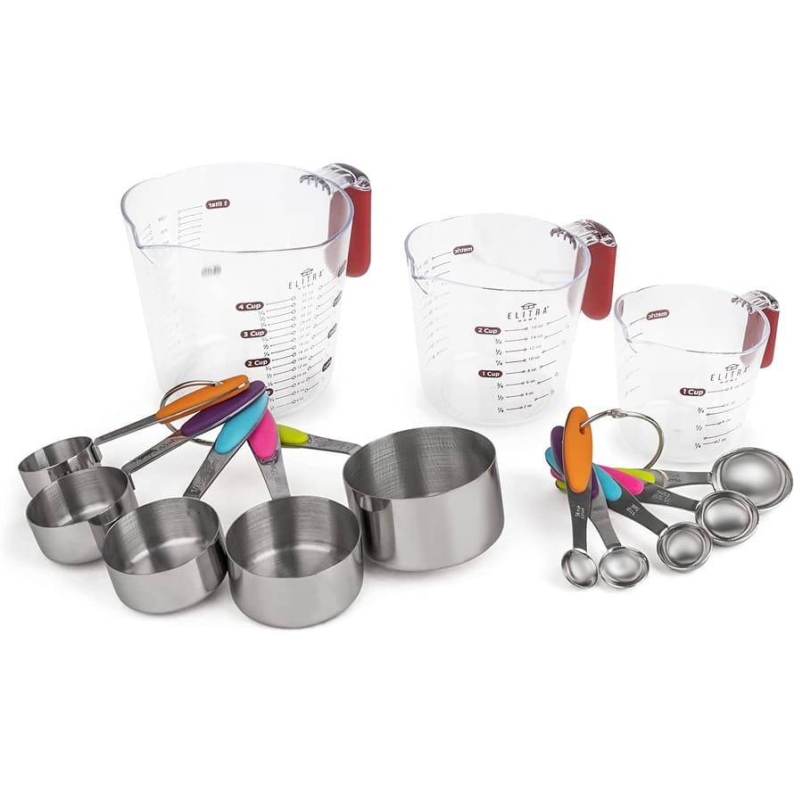 Elitra Home Measuring Cups and Spoons 13 Piece Set - 1" x 7.9" x 6.75"