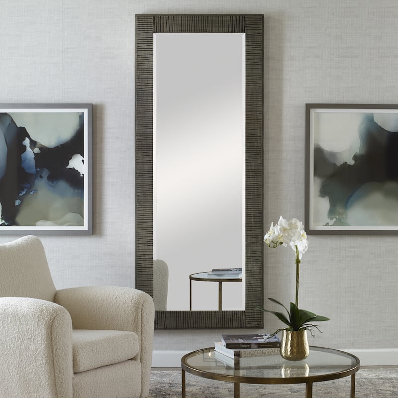 Uttermost Figaro Oversized Wooden Mirror - 33.5"x 81.5"