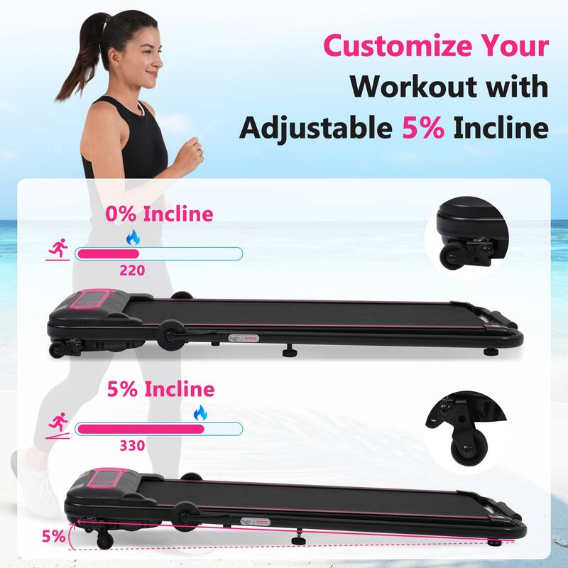 2.5HP Portable Foldable with Incline, Folding Treadmills for Home Electric Treadmill for Running Walking Jogging Exercise