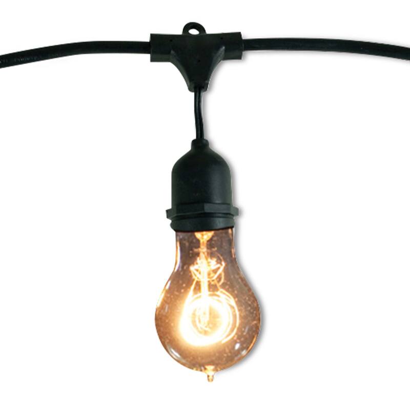 Bulbrite 48 ft Indoor/Outdoor 15-Socket (E26) Decorative String Light Kit, Black
