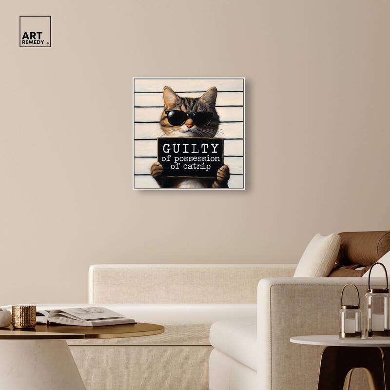 Guilty of Catnip Canvas by Art Remedy