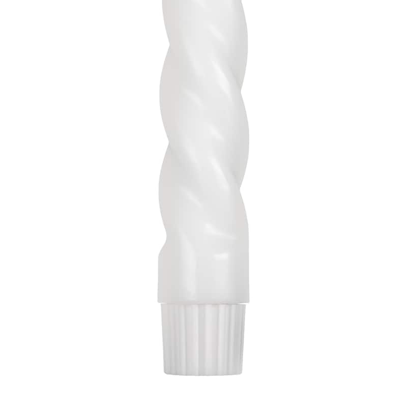 LED Flameless Flickering Taper Swirled Christmas Candles - 9.5" - White - Set of 2