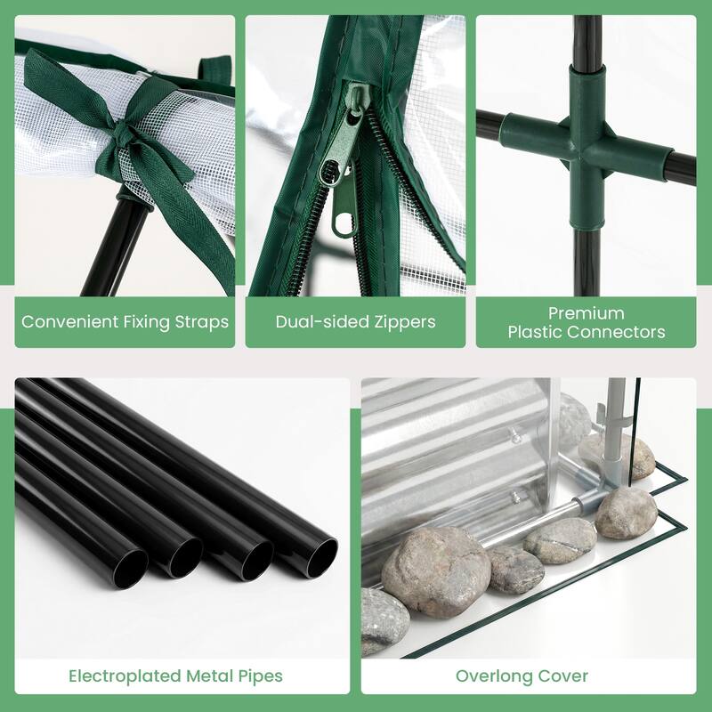 Gymax Galvanized Steel Raised Garden Bed Metal Planter Box Kit w/ Mini