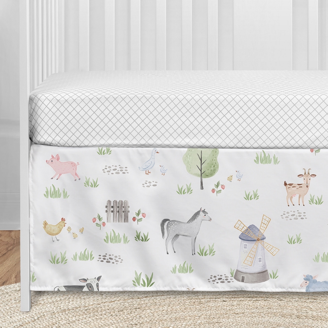 Baby girl horse crib bedding top