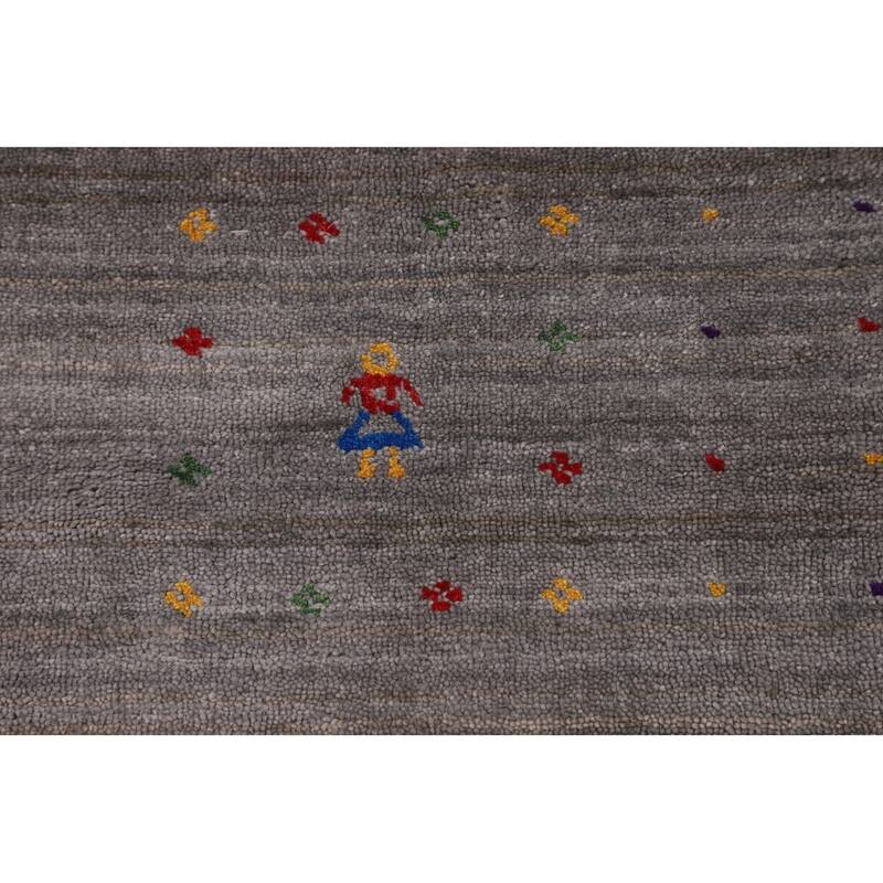Gabbeh Oriental Square Area Rug Handmade Wool Carpet - 7'9" x 7'9"