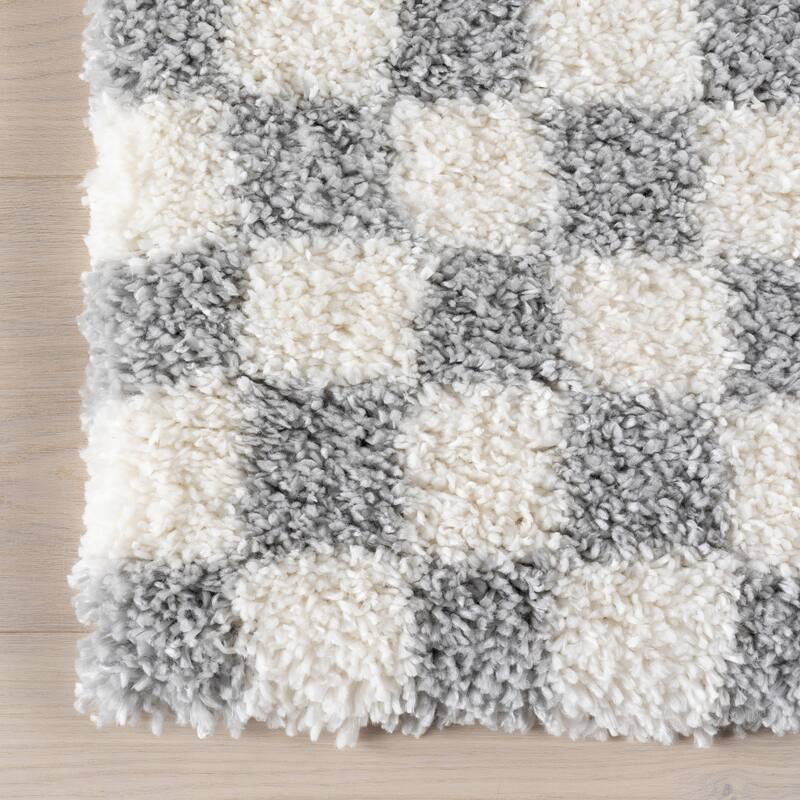 Nuloom Adelaide Mid-Century Checkered Shag Area Rug