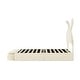 preview thumbnail 13 of 29, Twin Upholstered Kids Platform Bed with Bunny Ears Shaped Headboard, Cute Velvet Bed Frame with Light and 2 Storage Ottomans