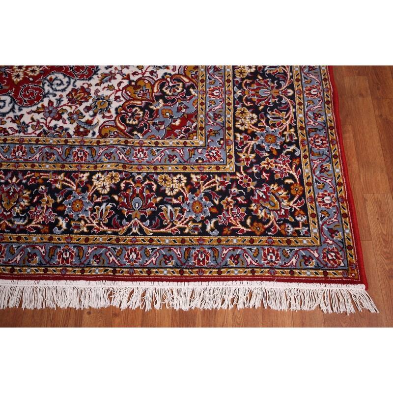 Traditional Red Kashan Turkish Area Rug Oriental Machine Made Carpet - 9'8" x 12'5"