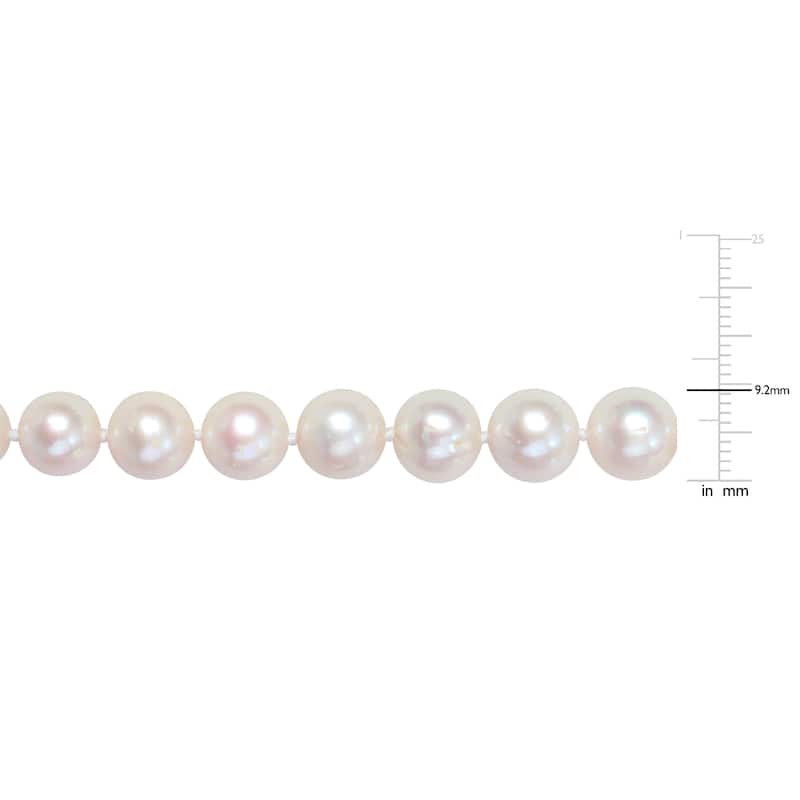 Miadora Men's Cultured Freshwater Pearl Necklace Bracelet 2-Piece Set Sterling Silver Clasps