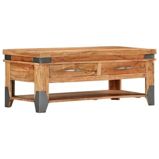 vidaXL Coffee Table 43.3"x20.5"x17.7" Solid Acacia Wood - 43.3" x 20.5" x 17.7"