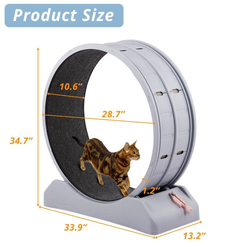 Gray PP Material Round Cat Treadmill With Carpet