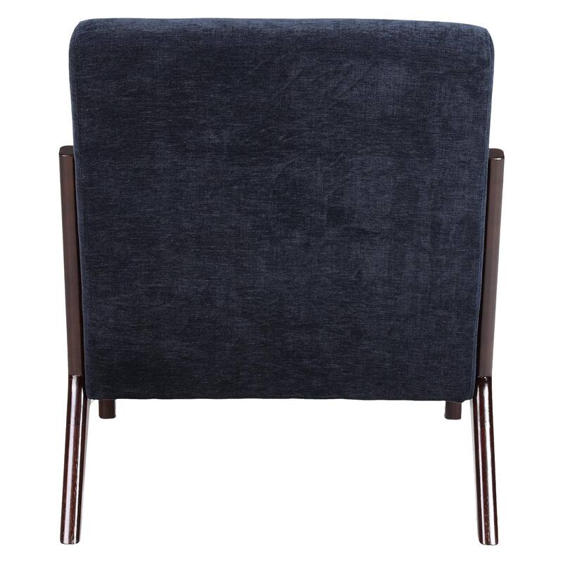 Mid Century Modern Armchair, Accent Chair with Solid Wood Frame and Detachable Lumbar Pillow for Living Room