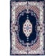 preview thumbnail 31 of 115, SAFAVIEH Handmade Bellagio Fronnie Oriental Medallion Wool Rug 4' x 6' - Navy/Ivory - Rectangle