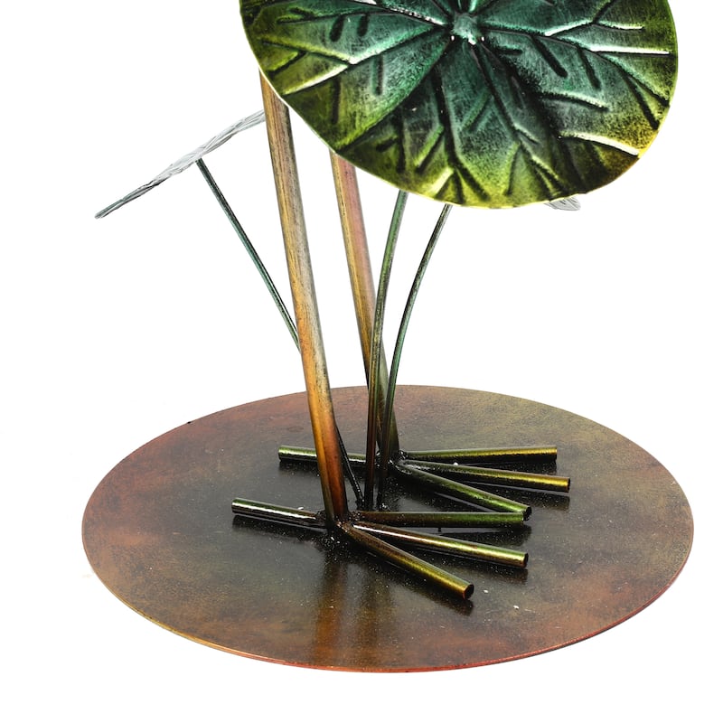 Metal Green Crane Outdoor Fountain