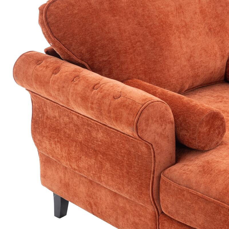 Oversized Chaise Lounge Indoor,Chenille Single Sofa Bed with Wide Seat,Upholstered Lazy Sleeper Armchair,Reading Couch Set