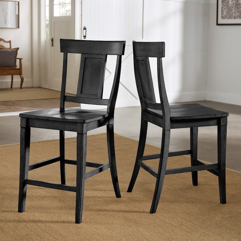Eleanor Panel Back Wood Counter Chair (Set of 2) by iNSPIRE Q Classic