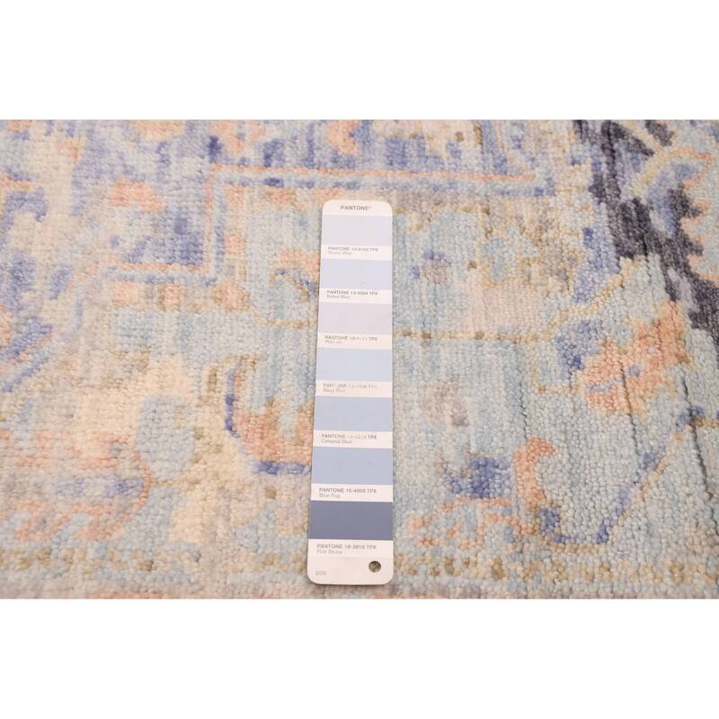 ECARPETGALLERY Hand-knotted Jules Serapi Light Blue Wool Rug - 7'11 x 9'10