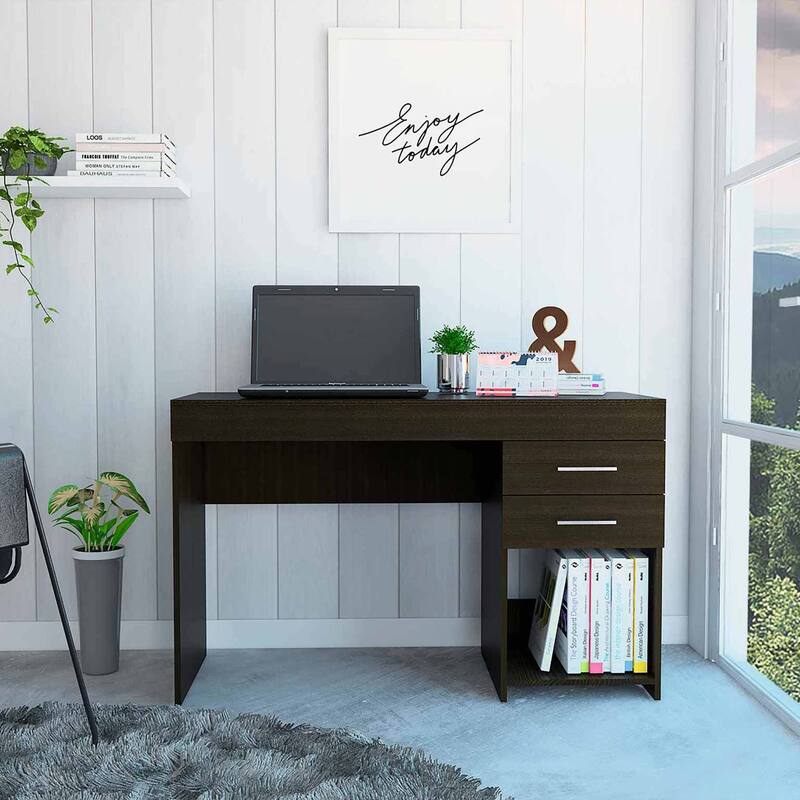Deon Smokey Oak Two Drawer Computer Desk