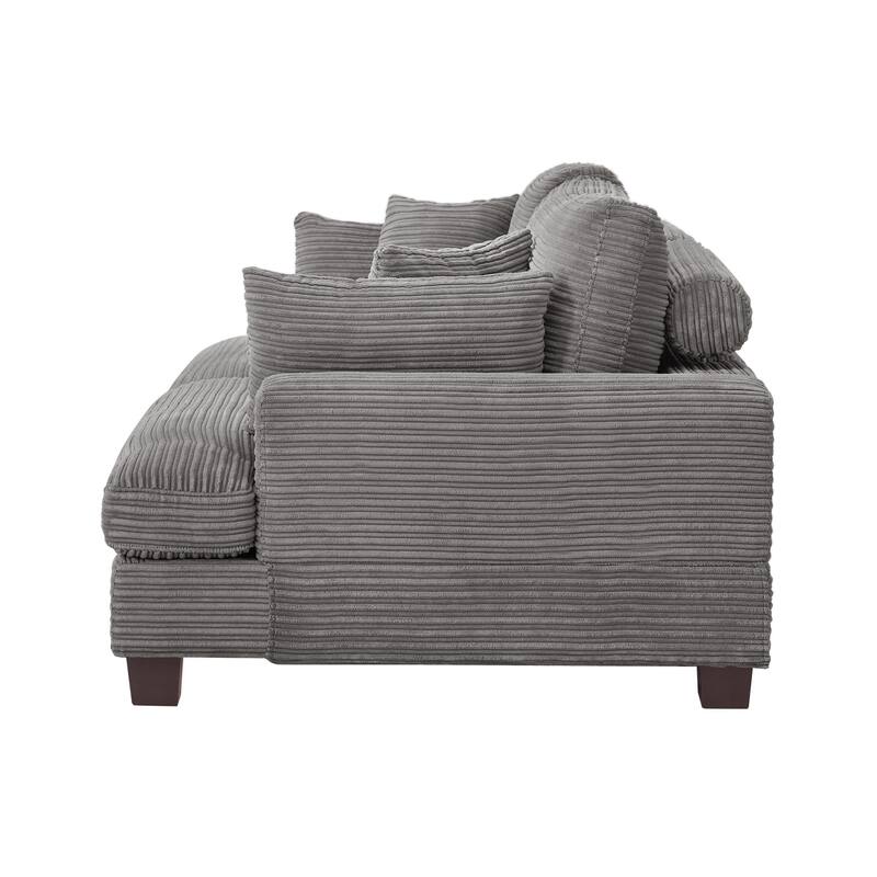 88"W 3-Seater Sofa Chenille Upholstered Couch Modern Loveseat Sofa Wooden Frame Sofa for Living Room